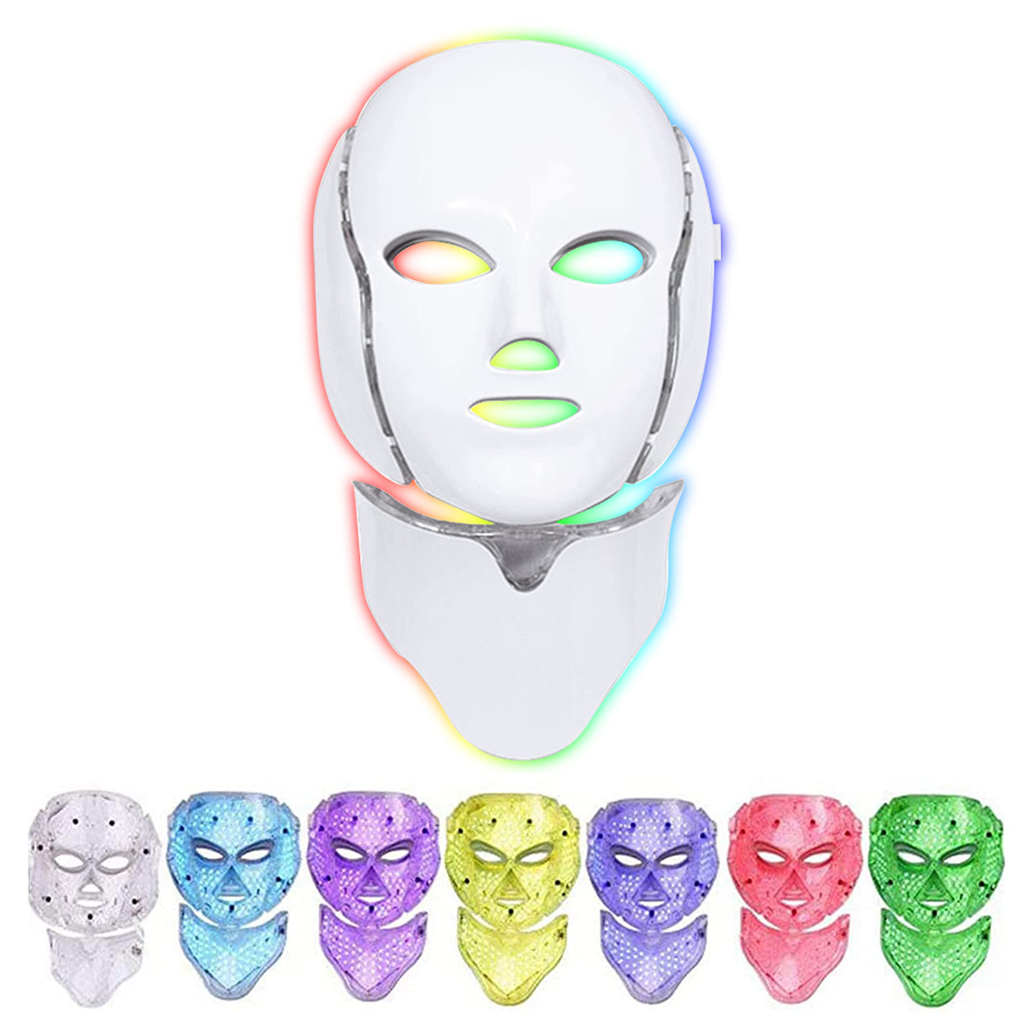 Maschera viso led a 7 colori