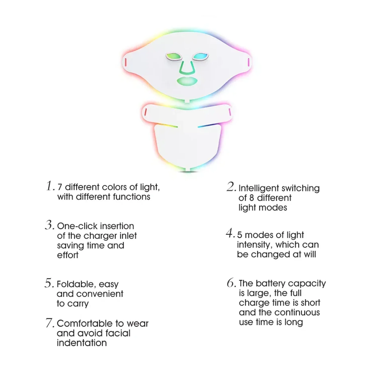 顔と首のLEDマスク