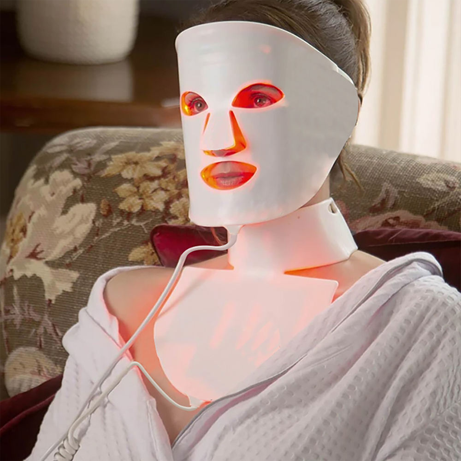 maska LED na twarz i szyję