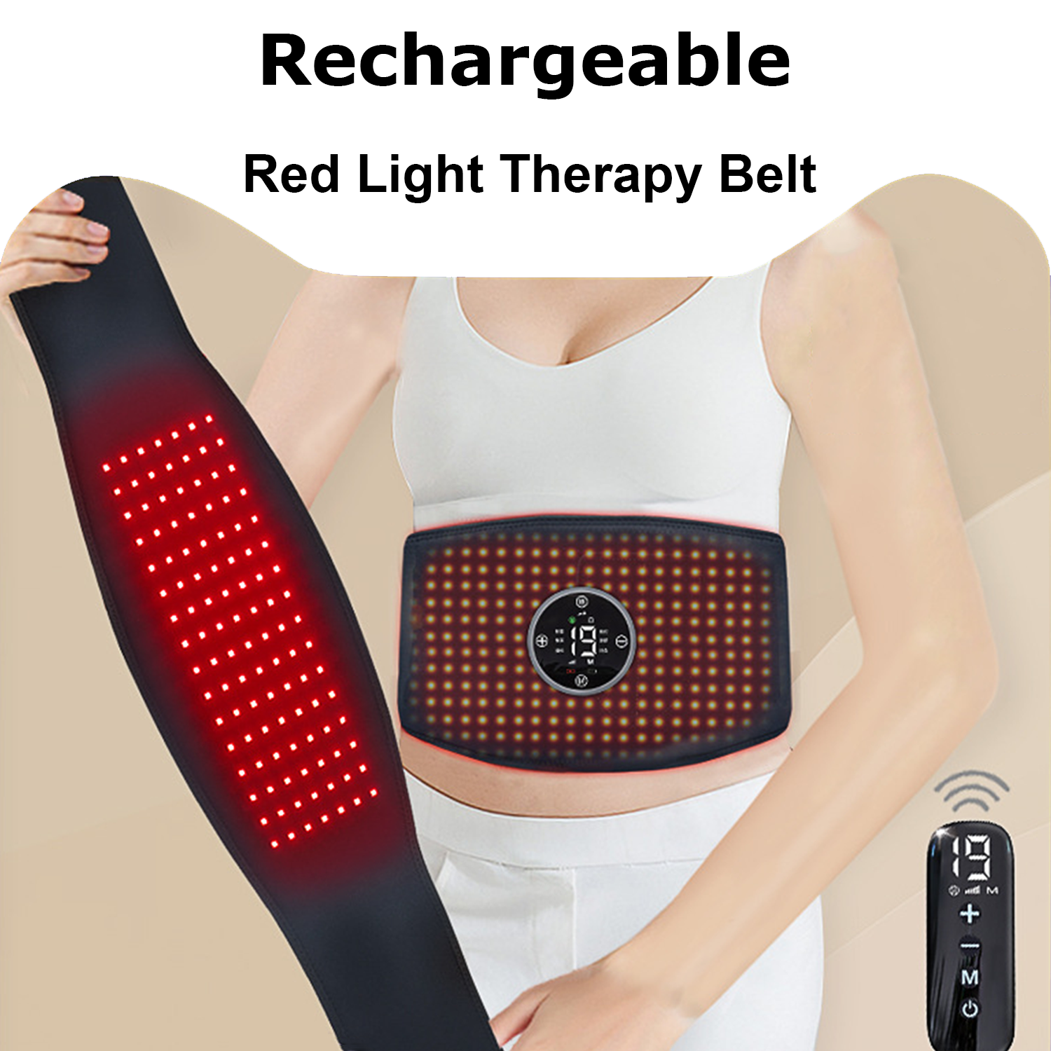 cinto de terapia de luz vermelha sem fio