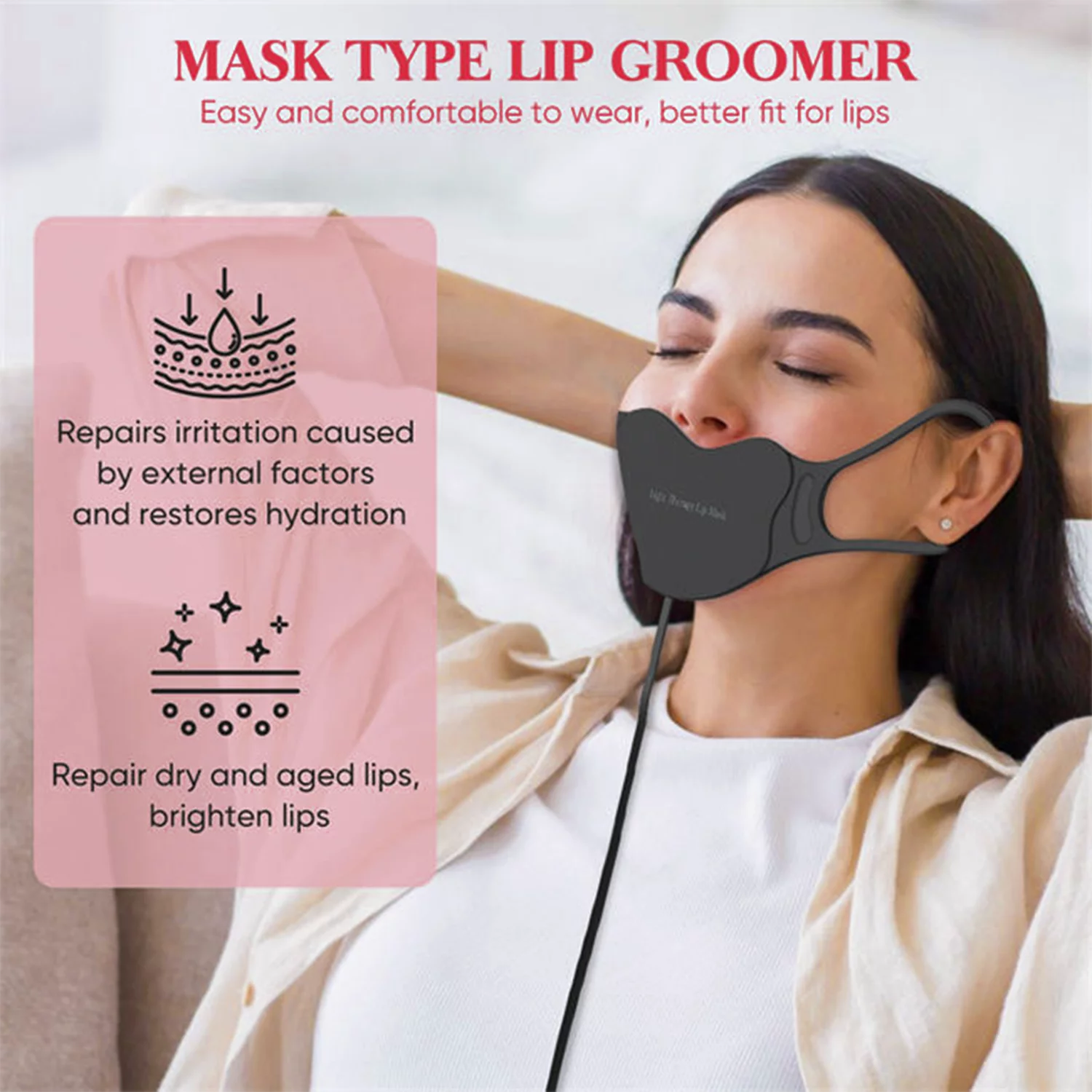 therapi golau coch ar gyfer llinellau gwefusau